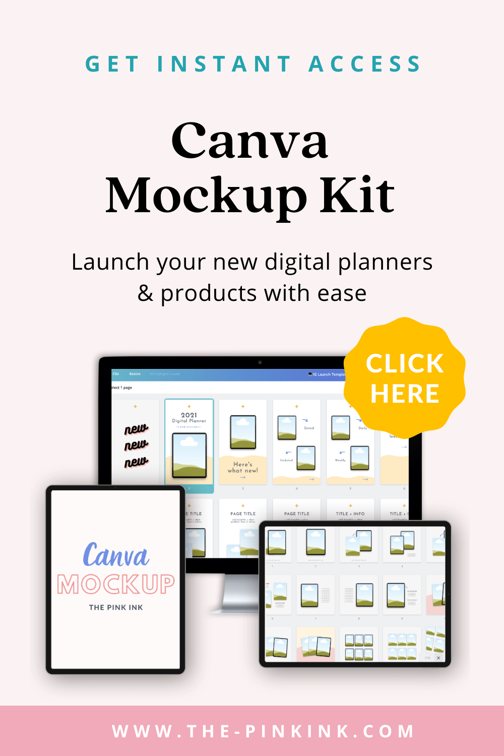 Click here if you are not redirected Canva Mockup Template Kit The Pink Ink Shop