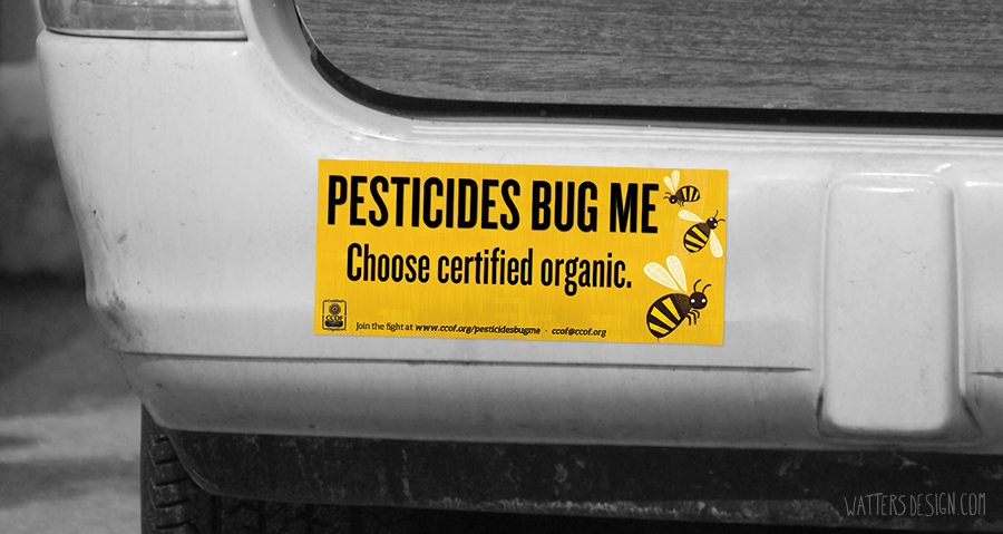 Looking for bumper sticker mockup psd free or illustration? Pesticides Bug Me Watters Design