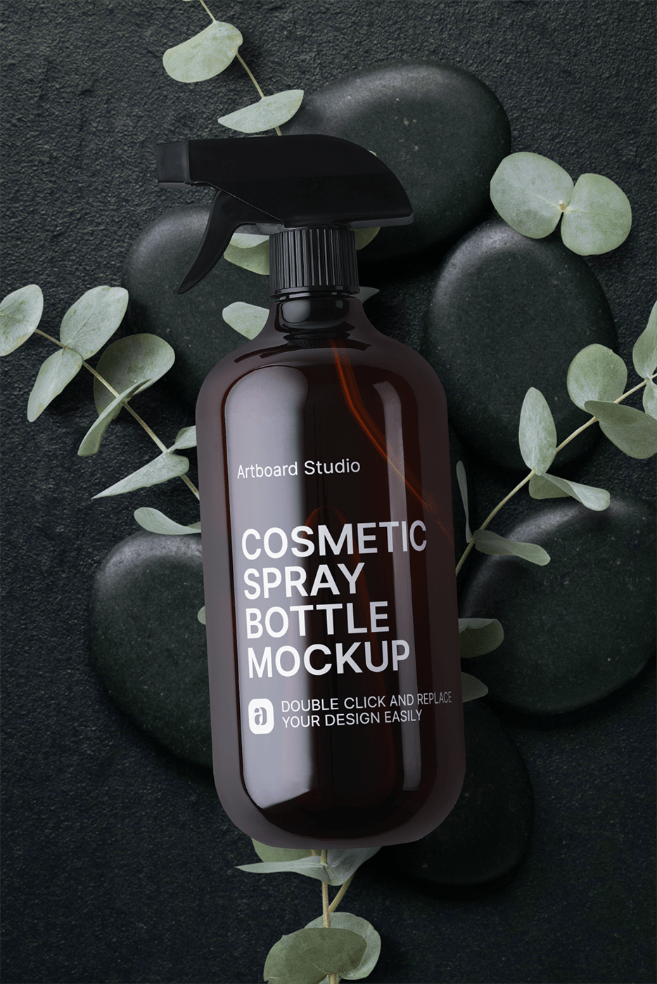 ✓ free for commercial use ✓ high quality images. Amber Cosmetic Spray Bottle Mockup Scene