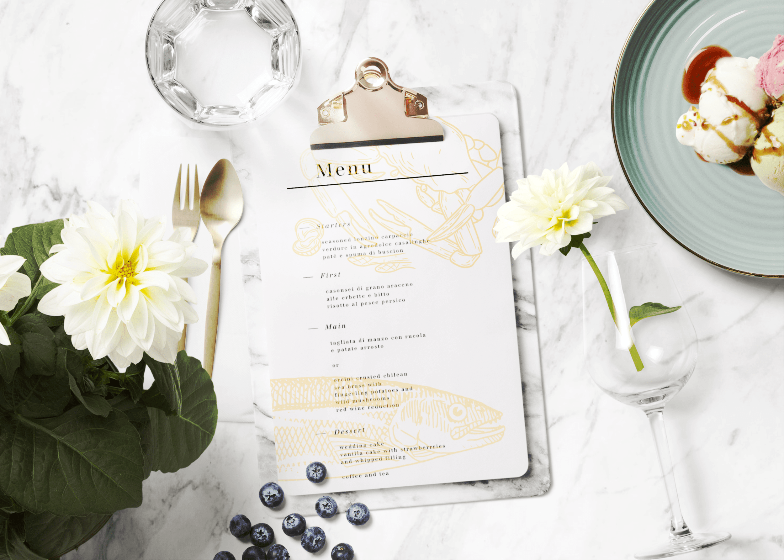 Picture Use photoshop to make all the customizations: Restaurant Menu Mockup Template